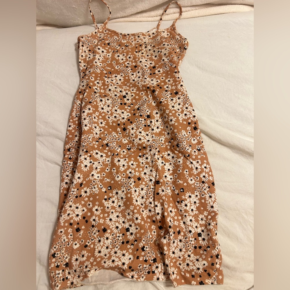 Wild Fable Floral Midi Dress - Brown and White